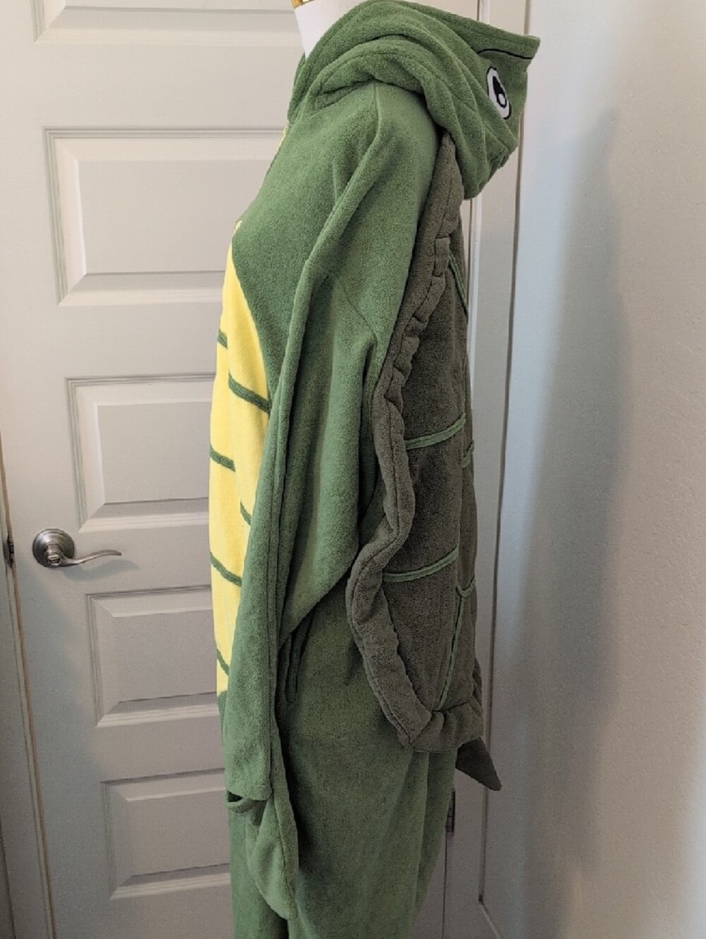 Green Turtle Costume Onesie with Hood Adult Size 2X - Picture 5 of 12